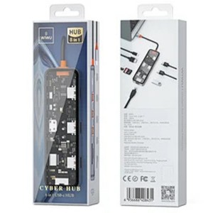 Wiwu CB007 USB + Lightning + Jack To Type-C Dönüştürücü (Şeffaf) NT-98854