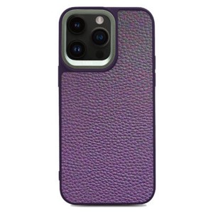 Kajsa Apple iPhone 14 Pro Uyumlu Preppie Collection Litchi Seri Arka Koruma Kılıf (Mor) NT-98829