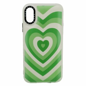 Nettech Apple iPhone X Uyumlu Kalpli Casetify Seri Arka Koruma Kılıf (Yeşil) NT-98303