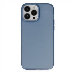 Nettech Apple iPhone 13 Pro Uyumlu Metal Kamera Çerçeveli Arka Koruma Kılıf (Mavi) NT-97957