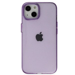 Nettech Apple iPhone 14 Uyumlu Metal Kamera Çerçeveli Arka Koruma Kılıf (Mor) NT-96941