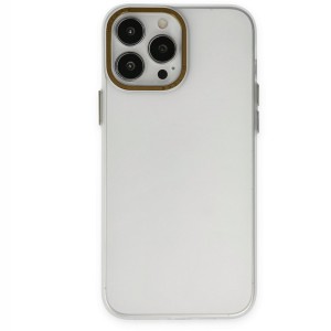 Nettech Apple iPhone 13 Pro Uyumlu Metal Kamera Çerçeveli Arka Koruma Kılıf (Şeffaf) NT-97958