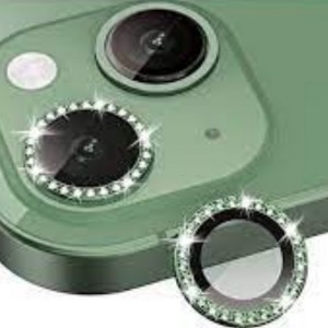 Nettech Apple iPhone 13 Uyumlu Diamond Taşlı Model Kamera Cam Koruyucu (Yeşil) NT-98922