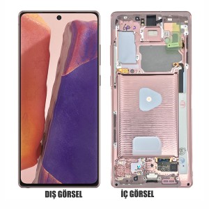 Teknonet Samsung Galaxy Note 20 Ultra Uyumlu Org Lcd+Dokunmatik+Çıtalı (Rose Gold) NT-97444
