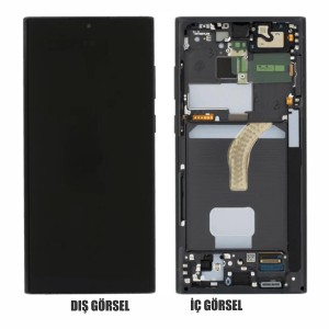Teknonet Samsung Galaxy S22 Ultra Uyumlu Org Lcd+Dokunmatik+Çıtalı (Siyah) NT-97016