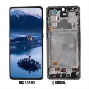 Teknonet Samsung Galaxy A72 Uyumlu Revize Lcd+Dokunmatik+Çıtalı (Siyah) NT-96597
