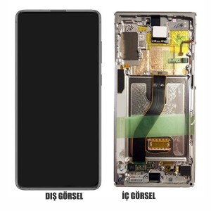Teknonet Samsung Galaxy Note 10 Lite Uyumlu Org Lcd+Dokunmatik+Çıtalı (Gümüş) NT-96345