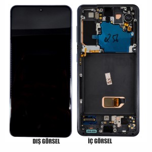 Teknonet Samsung Galaxy S21 Uyumlu Org Lcd+Dokunmatik+Çıtalı (Gri) NT-95995
