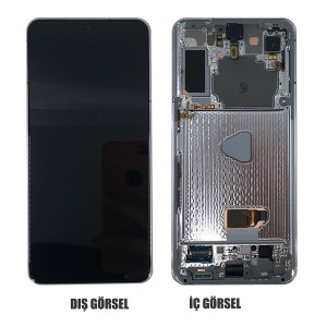 Teknonet Samsung Galaxy S21 Plus Uyumlu Org Lcd+Dokunmatik+Çıtalı (Gümüş) NT-92592