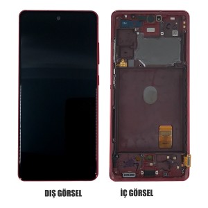 Teknonet Samsung Galaxy S20 FE Uyumlu Org Lcd+Dokunmatik+Çıtalı (Kırmızı) NT-92591