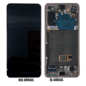 Teknonet Samsung Galaxy S21 Uyumlu Org Lcd+Dokunmatik+Çıtalı (Pembe) NT-92589