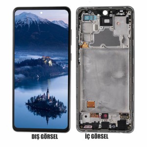 Teknonet Samsung Galaxy A72 Uyumlu Org Lcd+Dokunmatik+Çıtalı (Siyah) NT-90069