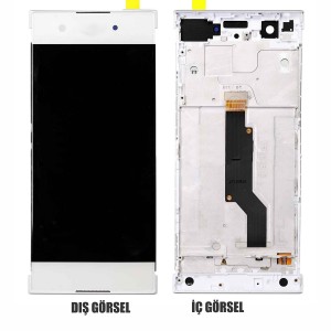 Teknonet Sony Xperia Xa1 Uyumlu Org Lcd+Dokunmatik+Çıtalı (Beyaz) NT-84221