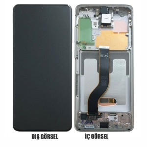 Teknonet Samsung Galaxy S20 Plus Uyumlu Org Lcd+Dokunmatik+Çıtalı (Gümüş) NT-83820