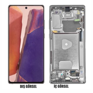 Teknonet Samsung Galaxy Note 20 Uyumlu Org Lcd+Dokunmatik+Çıtalı (Uzay Grisi) NT-82470