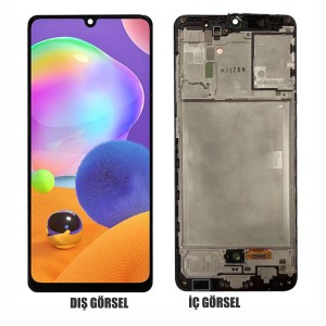 Teknonet Samsung Galaxy A31 Uyumlu Org Lcd+Dokunmatik+Çıtalı (Siyah) NT-82115