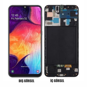 Teknonet Samsung Galaxy A50 Uyumlu Org Lcd+Dokunmatik+Çıtalı (Siyah) NT-81918