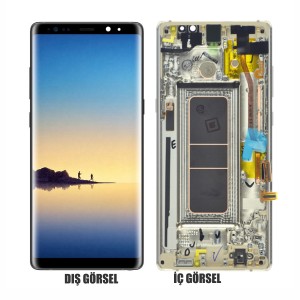 Teknonet Samsung Galaxy N950 Note 8 Uyumlu Org Lcd+Dokunmatik+Çıtalı (Gri) NT-81916