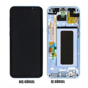 Teknonet Samsung Galaxy G955 S8 Plus Uyumlu Org Lcd+Dokunmatik+Çıtalı (Mavi) NT-81011