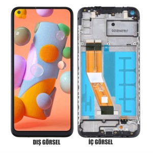Teknonet Samsung Galaxy A11 Uyumlu Org Lcd+Dokunmatik+Çıtalı (Siyah) NT-80747