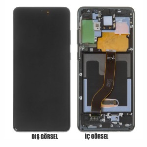 Teknonet Samsung Galaxy S20 Plus Uyumlu Org Lcd+Dokunmatik+Çıtalı (Siyah) NT-80557