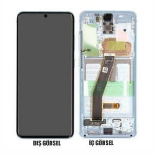 Teknonet Samsung Galaxy S20 Uyumlu Org Lcd+Dokunmatik+Çıtalı (Mavi) NT-80556