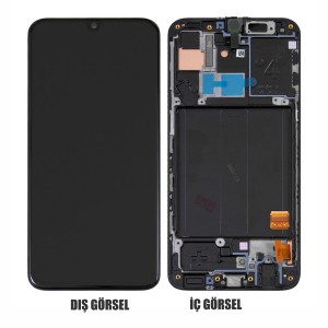 Teknonet Samsung Galaxy A40 Uyumlu Org Lcd+Dokunmatik+Çıtalı (Siyah) NT-80554