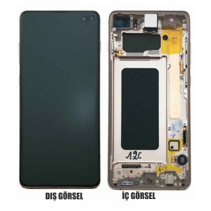 Teknonet Samsung Galaxy S10E Uyumlu Org Lcd+Dokunmatik+Çıtalı (Gri) NT-80552