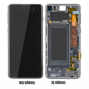Teknonet Samsung Galaxy S10 Uyumlu Org Lcd+Dokunmatik+Çıtalı (Siyah) VR-21167