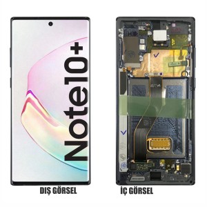 Teknonet Samsung Galaxy Note 10 Plus Uyumlu Org Lcd+Dokunmatik+Çıtalı (Siyah) VR-21170