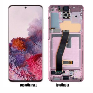 Teknonet Samsung Galaxy S20 Uyumlu Org Lcd+Dokunmatik+Çıtalı (Pembe) NT-82466