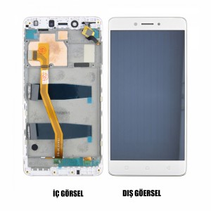 Teknonet Lenovo K6 Note Uyumlu Org Lcd+Dokunmatik+Çıtalı (Beyaz) VR-17264