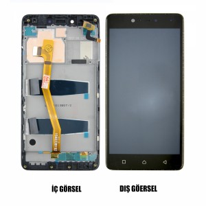 Teknonet Lenovo K6 Note Uyumlu Org Lcd+Dokunmatik+Çıtalı (Siyah) VR-17263