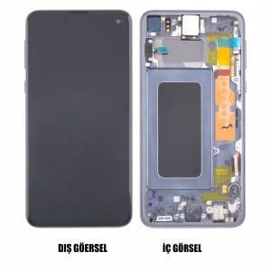 Teknonet Samsung Galaxy S10E Uyumlu Org Lcd+Dokunmatik+Çıtalı (Siyah) VR-14598