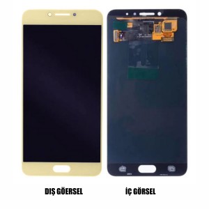 Teknonet Samsung Galaxy C7010 C7 Pro Uyumlu Revize Lcd+Dokunmatik (Gold) VR-12203