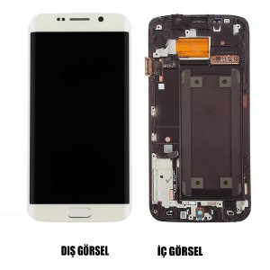 Teknonet Samsung Galaxy G925 S6 Edge Uyumlu Revize Lcd+Dokunmatik+Çıtalı (Beyaz) VR-9737