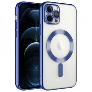 Nettech Apple iPhone 14 Pro Uyumlu Renkli Corner Magsafe Seri Arka Koruma Kılıf (Mavi) NT-99158