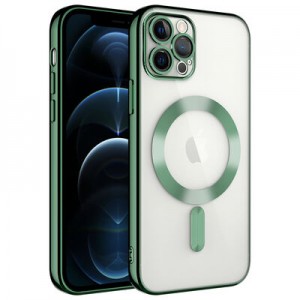 Nettech Apple iPhone 14 Pro Max Uyumlu Renkli Corner Magsafe Seri Arka Koruma Kılıf (Yeşil) NT-99188