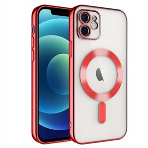 Nettech Apple iPhone 11 Uyumlu Renkli Corner Magsafe Seri Arka Koruma Kılıf (Kırmızı) NT-99139