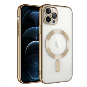 Nettech Apple iPhone 14 Pro Uyumlu Renkli Corner Magsafe Seri Arka Koruma Kılıf (Gold) NT-99157