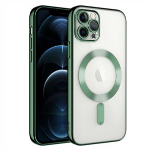 Nettech Apple iPhone 14 Pro Uyumlu Renkli Corner Magsafe Seri Arka Koruma Kılıf (Yeşil) NT-99156