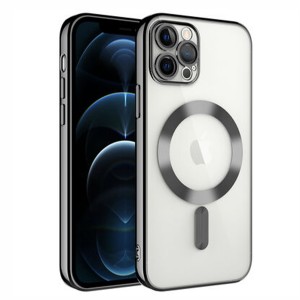 Nettech Apple iPhone 14 Pro Uyumlu Renkli Corner Magsafe Seri Arka Koruma Kılıf (Siyah) NT-99149