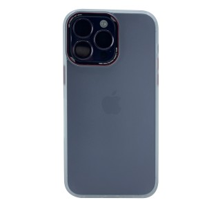Nettech Apple iPhone 14 Pro Max Uyumlu Mika Renkli Çerçeveli Tuş Seri Arka Koruma Kılıf (Beyaz) NT-99005
