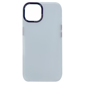 Nettech Apple iPhone 14 Uyumlu Mika Renkli Çerçeveli Tuş Seri Arka Koruma Kılıf (Beyaz) NT-98995