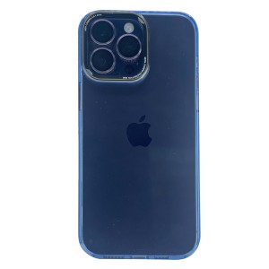 Nettech Apple iPhone 14 Pro Max Uyumlu Mika Renkli Kenar Seri Arka Koruma Kılıf (Mavi) NT-99024