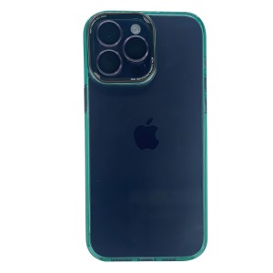 Nettech Apple iPhone 13 Pro Uyumlu Mika Renkli Kenar Seri Arka Koruma Kılıf (Yeşil) NT-99036