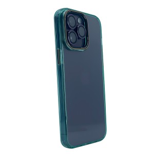 Nettech Apple iPhone 13 Pro Uyumlu Mika Renkli Kenar Seri Arka Koruma Kılıf (Yeşil) NT-99036
