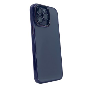 Nettech Apple iPhone 13 Pro Uyumlu Mika Renkli Kenar Seri Arka Koruma Kılıf (Mor) NT-99033