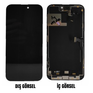 Teknonet Apple iPhone 14 Pro Max Uyumlu Org Lcd+Dokunmatik+Çıtalı (Siyah) NT-99126