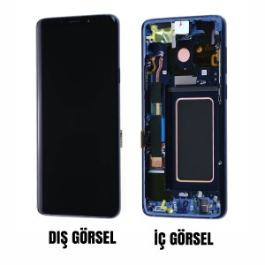 Teknonet Samsung Galaxy G965 S9 Plus Uyumlu Org Lcd+Dokunmatik+Çıtalı (Mavi) NT-99744